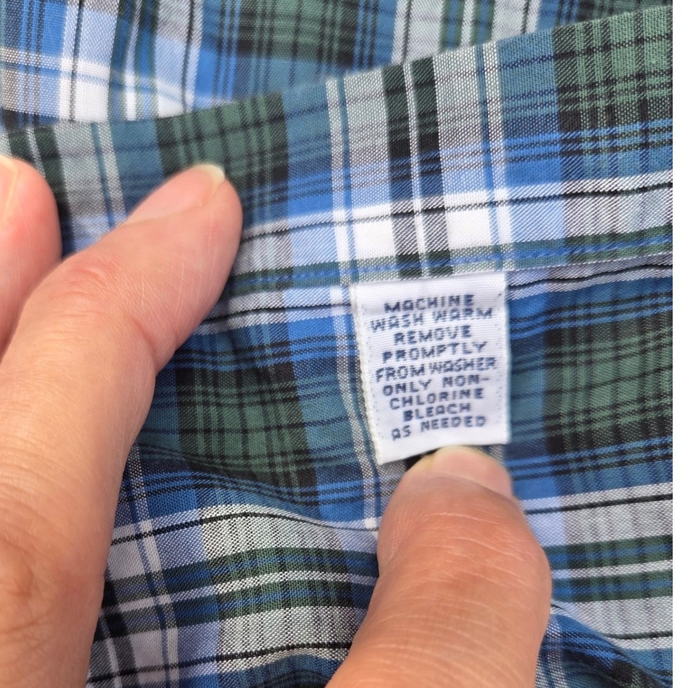 Ralph Lauren Blake Shirt Mens XL Blue Green Plaid Cotton Button Down LS Pony - Picture 6 of 6